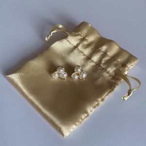 🌼☘️🌸☘️🌼 WHITE BUTTON FRESHWATER CULTURED PEARL & 14K GOLD POST STUD EARRINGS